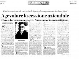 Italia Oggi Agevolare la cessione aziendale 22 09 2026